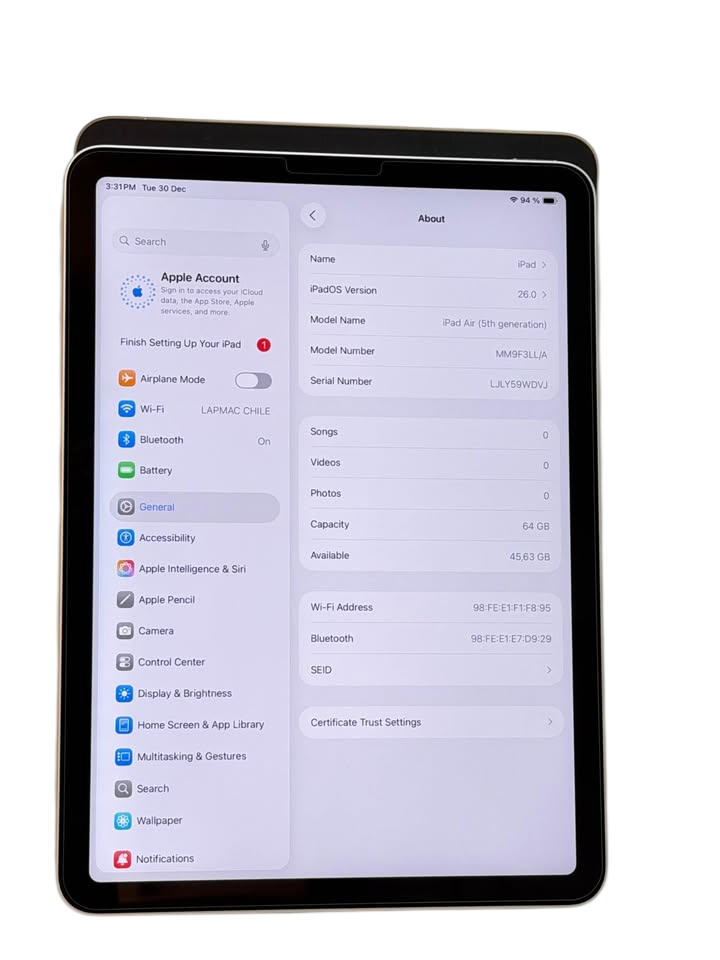 Apple iPad Air 5.ª Gen | Chip M1 | 64GB | Apple Pencil 2 Incluido