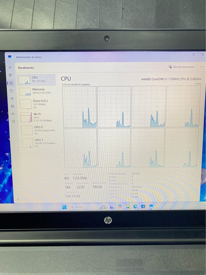 HP ZBOOK I7 4NUCLEOS 16 GB RAM 512GB SSD NVIDIA QUADRO M1200 4 GB