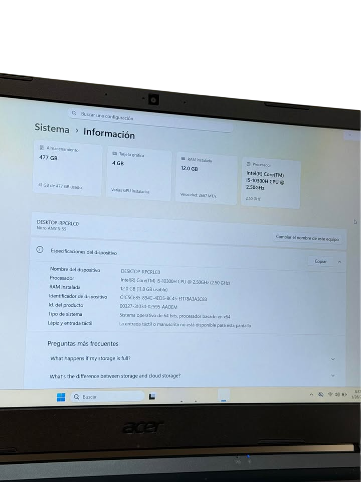 Acer Nitro 5 Gamer 16" | i5-10ma Gen | GTX 1650 | 12GB RAM | 144Hz
