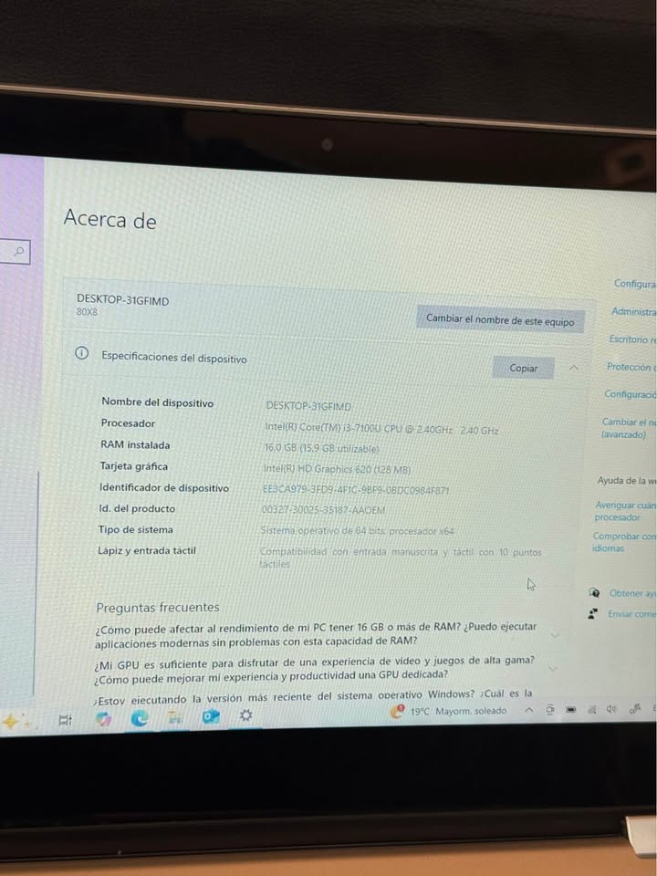LENOVO YOGA TACTIL X360 14" / Core i3 - 16GB RAM - 256GB SSD + 500GB HDD