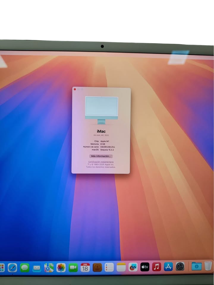 APPLE IMAC 2021 M1 256GB SSD 8GB RAM / INCLUYE TECLADO Y MOUSE
