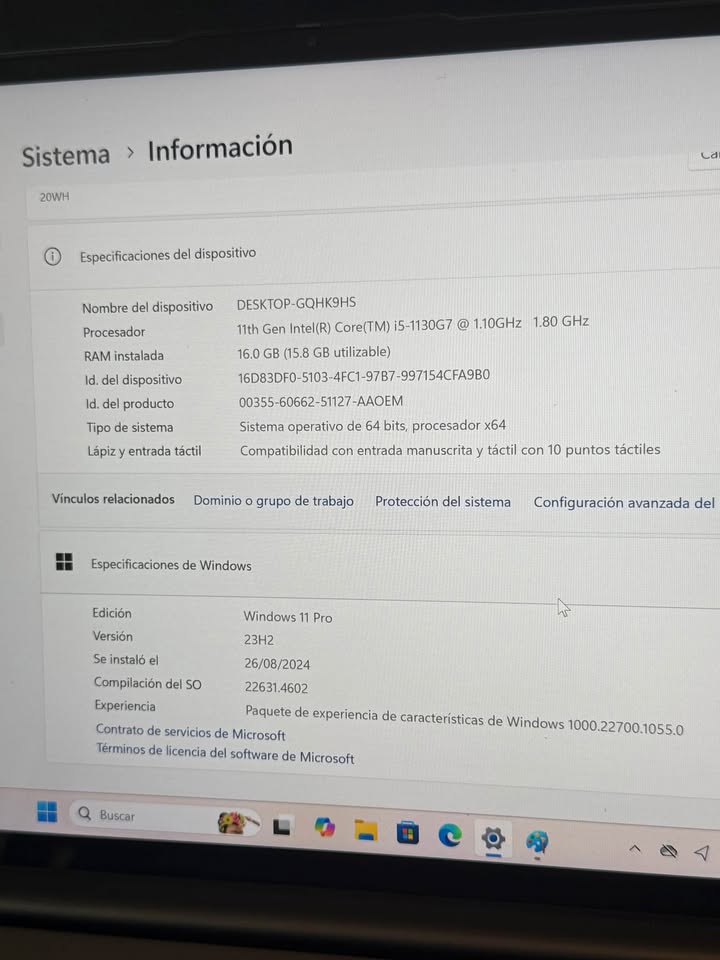 Lenovo ThinkBook Plus 2da Gen TACTIL(Intel) i5-11°Gen 16Gb RAM 512SSD DOBLE PANTALLA