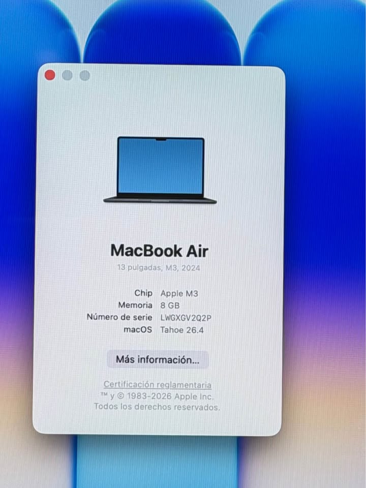 Apple MacBook Air 13.6" | Chip M3 | 8GB RAM | 256GB SSD | Liquid Retina