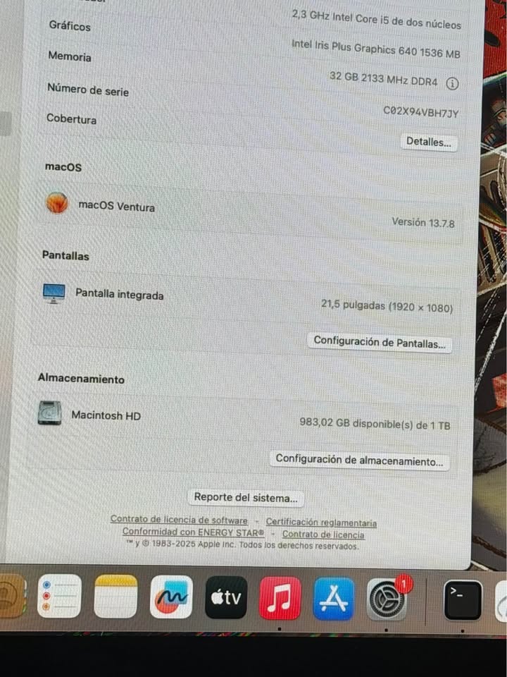 Apple iMac 21.5" 2017 | Intel Core i5 | 32GB RAM DDR4 | 1TB SSD | Thunderbolt 3 USB-C | Mouse y Teclado Original