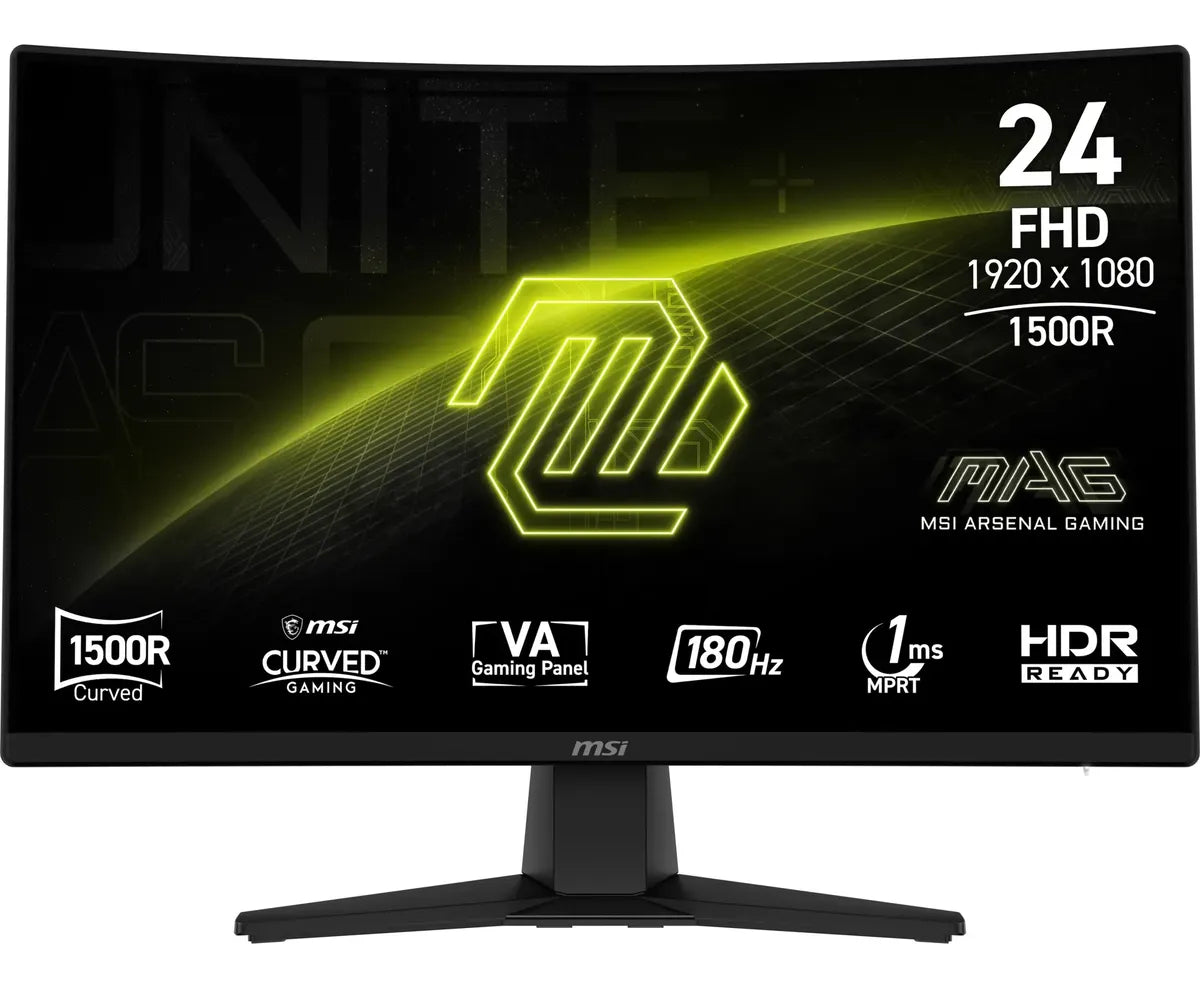 Monitor Gamer MSI MAG 242C Curvo 23.6" | 180Hz | 1ms | Full HD | Nuevo Sellado