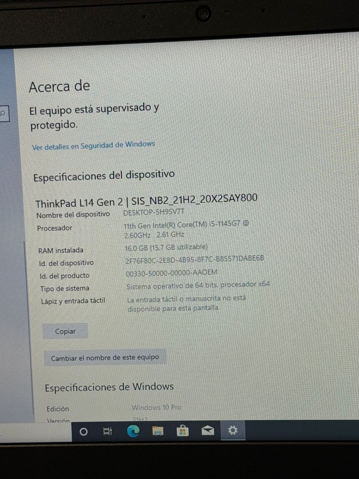LENOVO THINKPAD L14 G2 i5-11VA GEN 16 GB RAM 512 GB SSD
