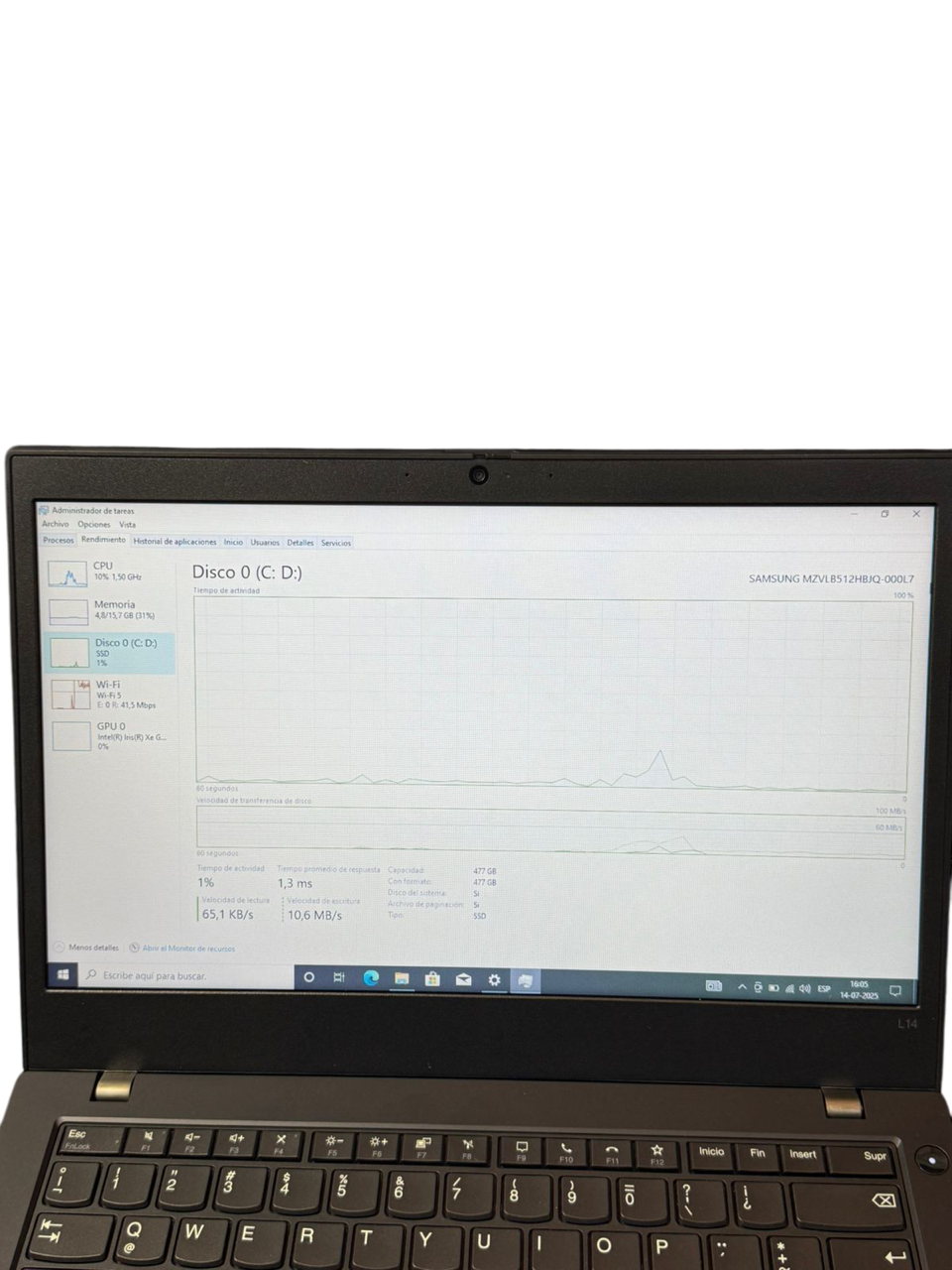 LENOVO THINKPAD L14 G2 i5-11VA GEN 16 GB RAM 512 GB SSD