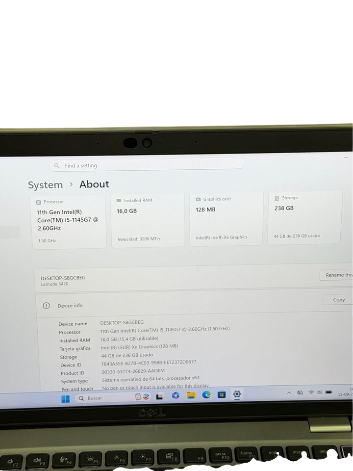 DELL LATITUDE 5420 EMPRESARIAL | Intel Core i5 11ª Gen | 16GB RAM DDR4 | 256GB SSD NVMe | Lector de Huella