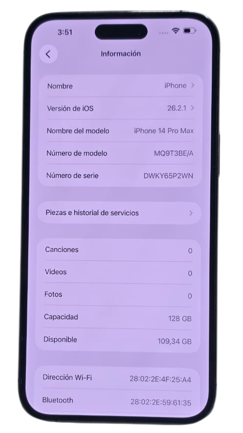 iPhone 14 Pro Max | 128GB | Pantalla 6.7" | Dynamic Island | Grado A
