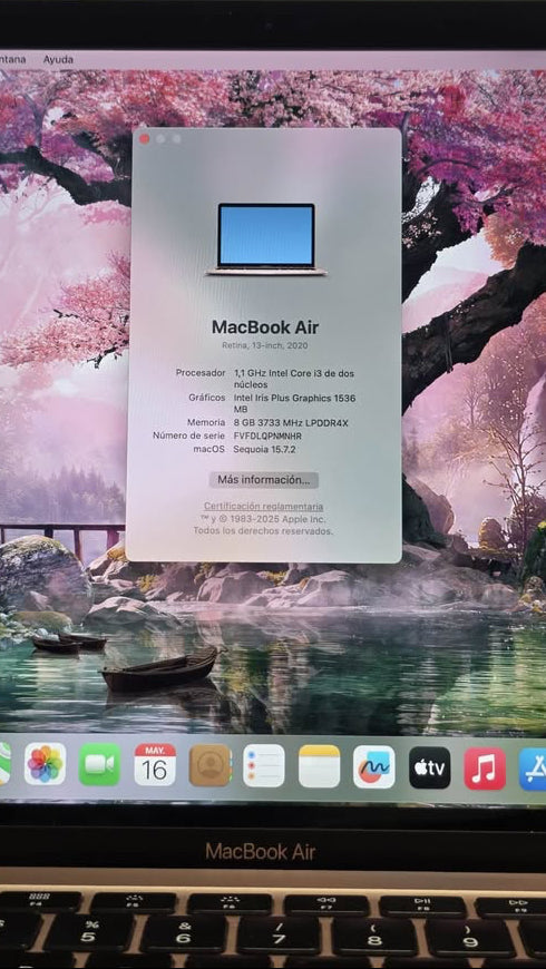Apple MacBook Air 13" Retina | Rose Gold | i3 | 8GB RAM | 256GB SSD | macOS Sequoia | Grado A+