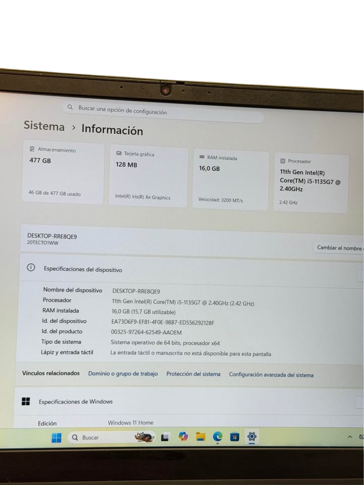 Lenovo ThinkPad E15 | 16" Pulgadas | i5-11va Gen | 16GB RAM | 512GB SSD | Calidad Empresarial