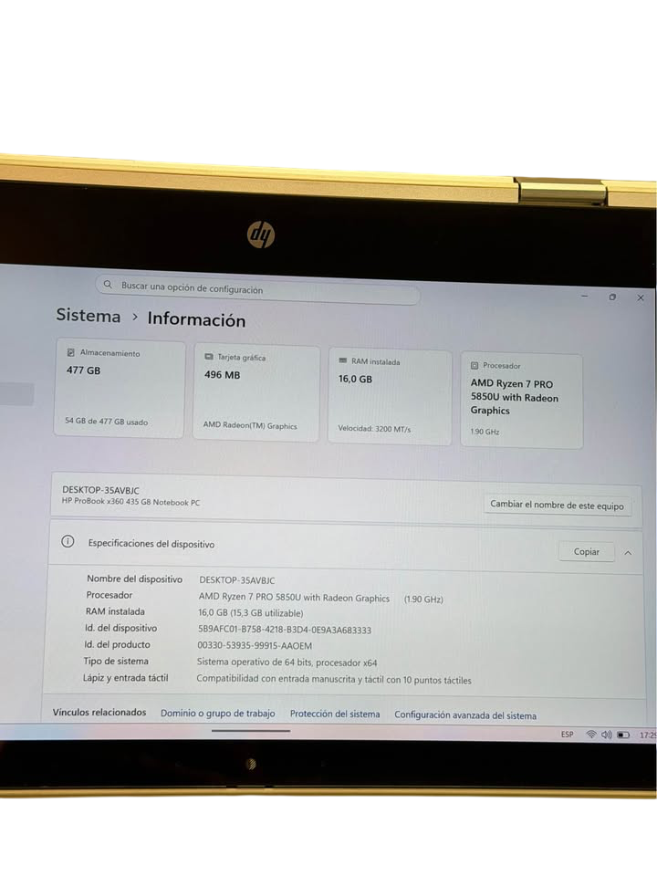 HP ProBook Táctil x360 | Ryzen 7 Pro 5850U | 16GB RAM | 512GB SSD | Tecla Iluminada