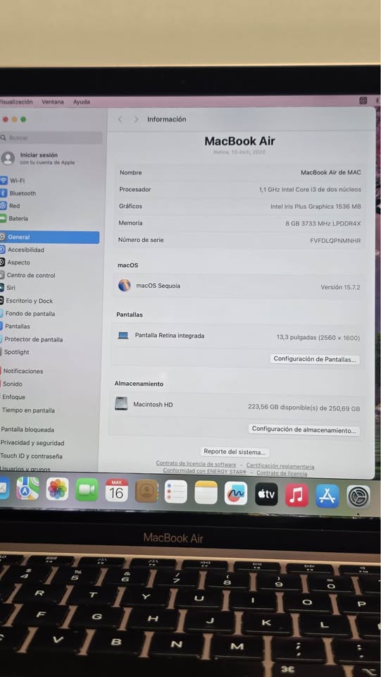 Apple MacBook Air 13" Retina | Rose Gold | i3 | 8GB RAM | 256GB SSD | macOS Sequoia | Grado A+